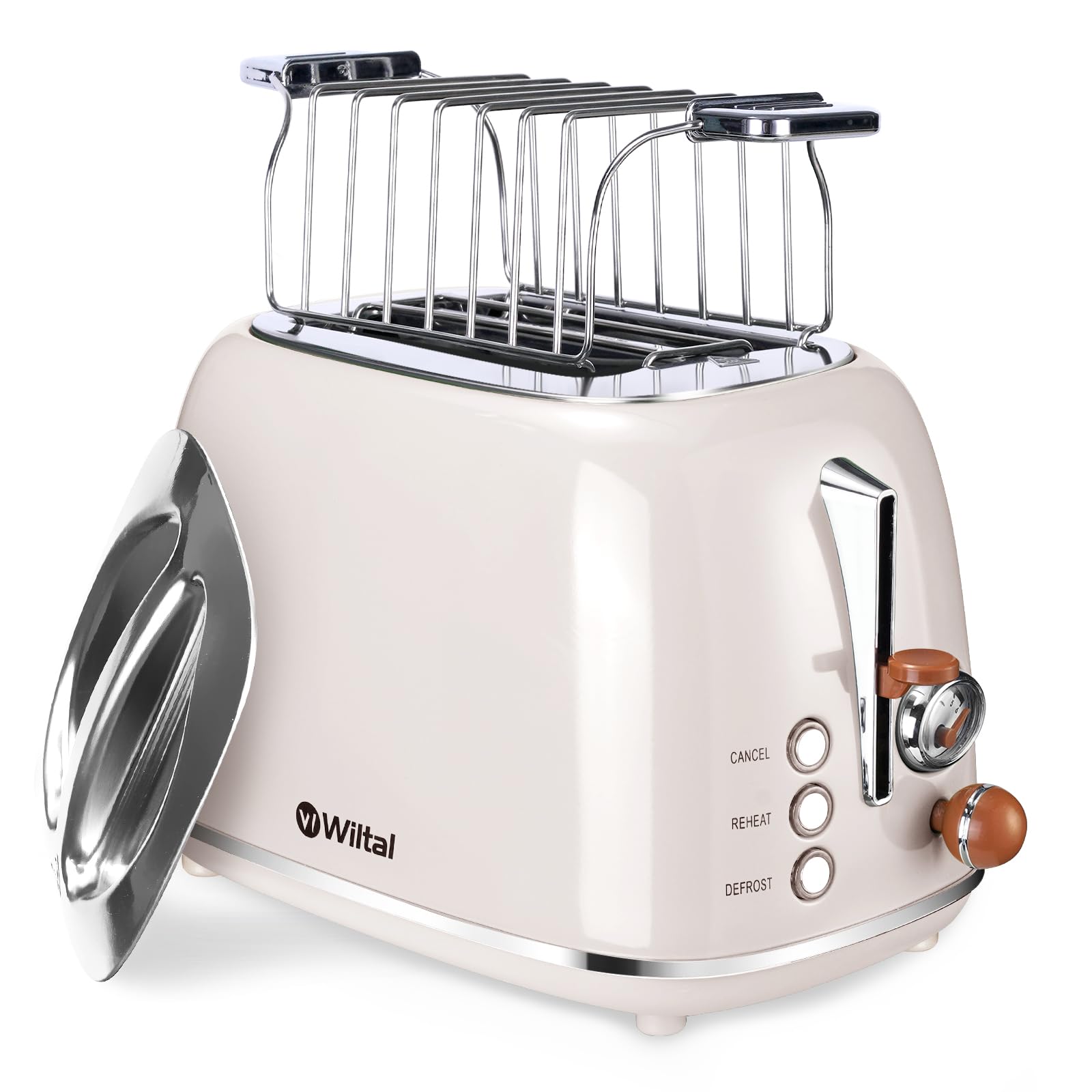 Tostapane Retrò 2 Fette, Acciaio Inox