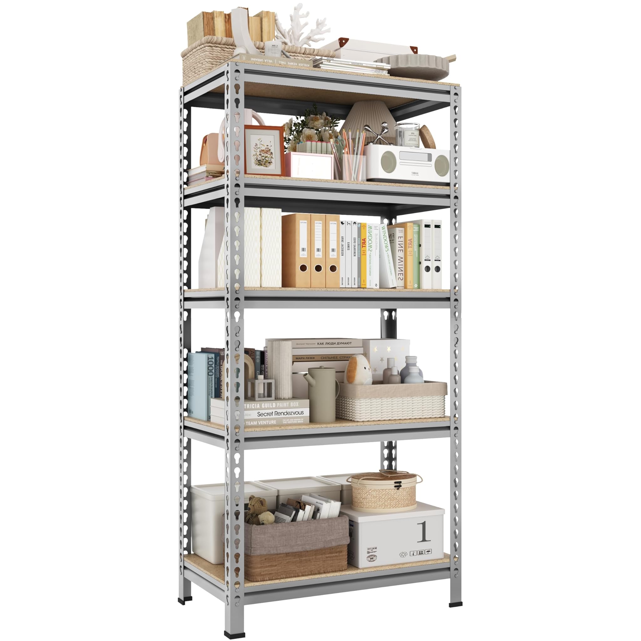 Yaheetech Scaffale Garage Metallo 5 Ripiani 150x70x30cm