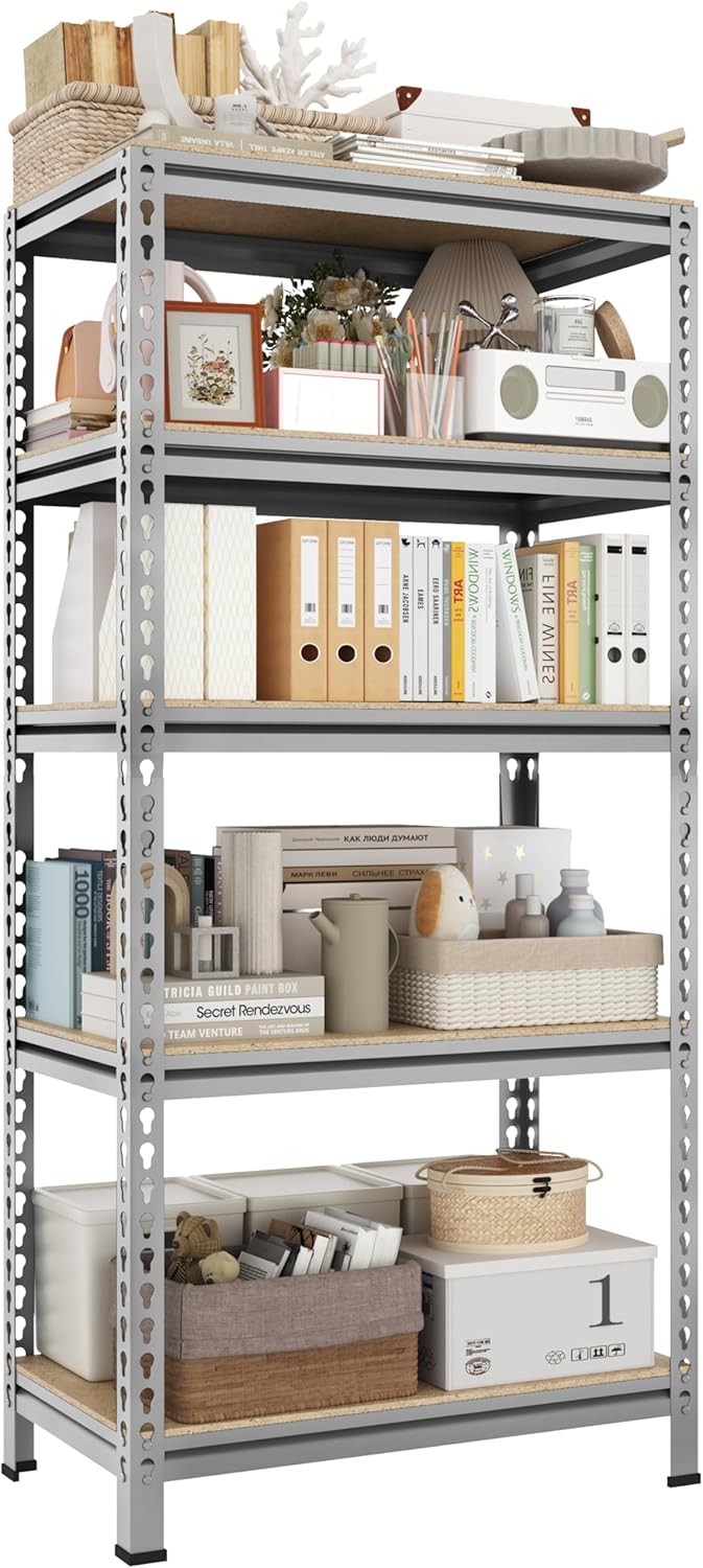 Yaheetech Scaffale Garage Metallo 5 Ripiani 150x70x30cm - immagine 1