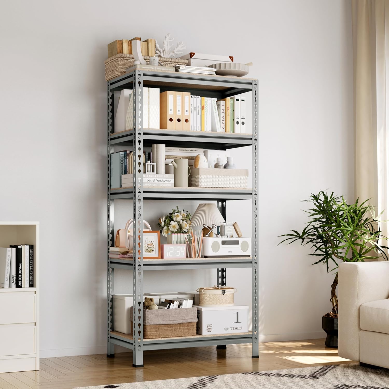 Yaheetech Scaffale Garage Metallo 5 Ripiani 150x70x30cm - immagine 2