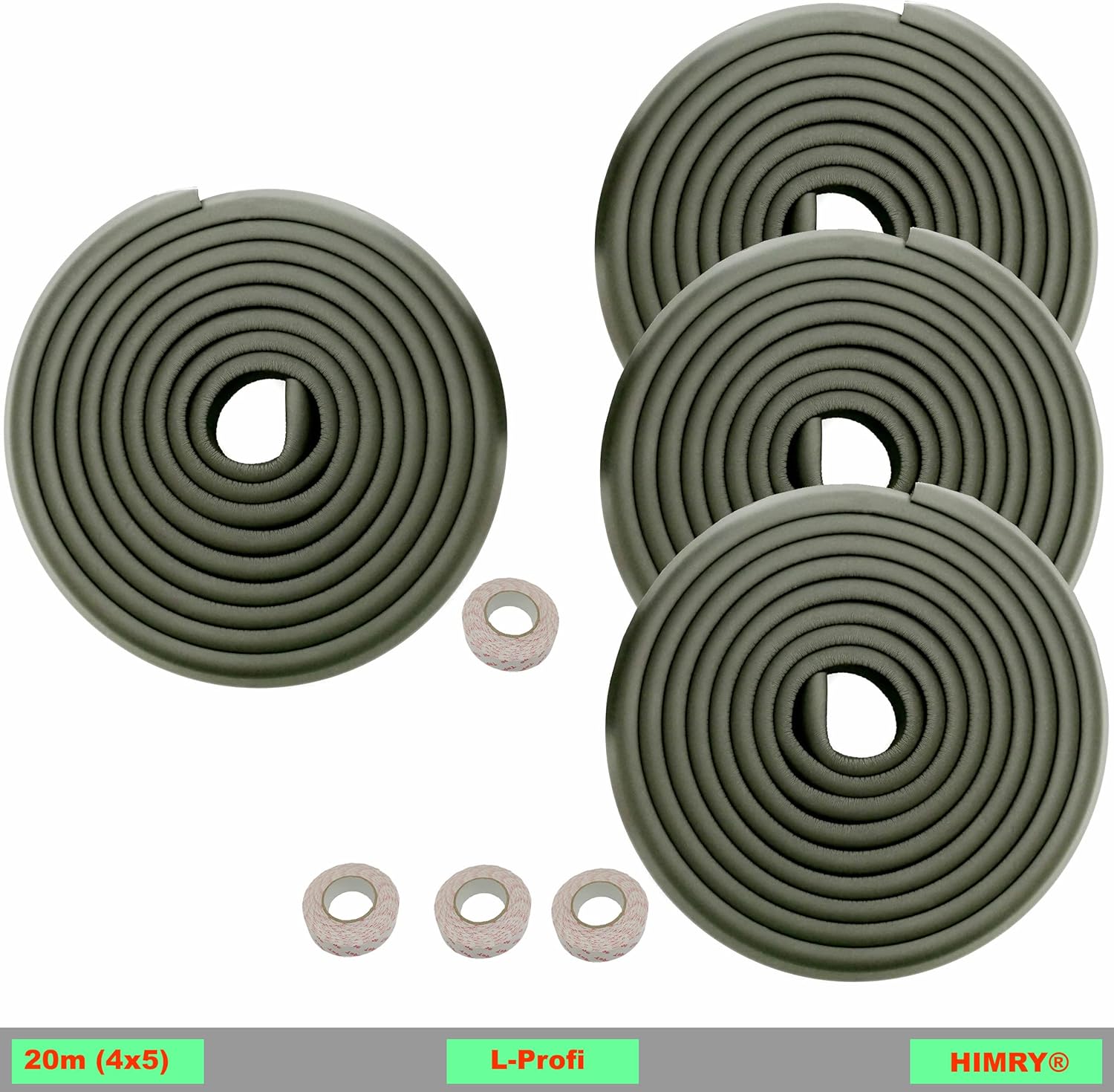 Protezione Bordi L-Forma 20M, Extra Spesso, Nero - immagine 3