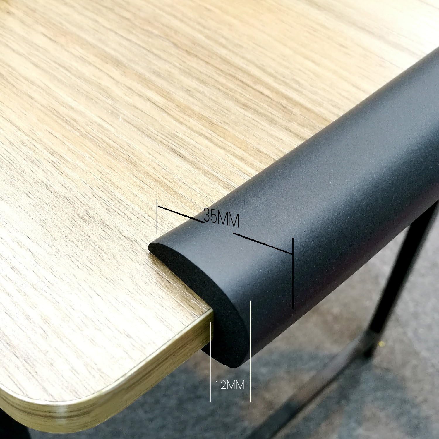 Protezione Bordi L-Forma 20M, Extra Spesso, Nero - immagine 4