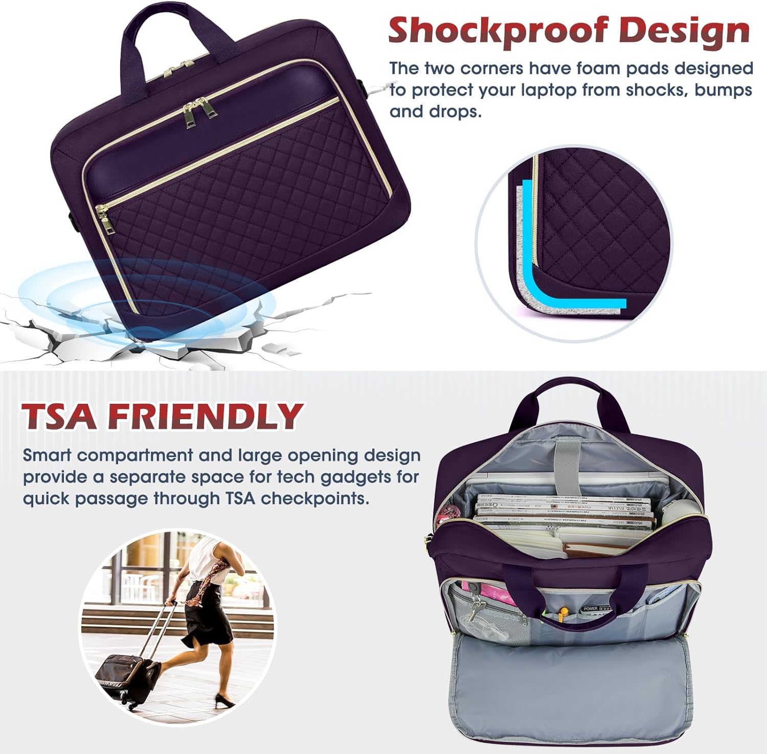 NEWHEY Borsa Porta PC 17.3 Pollici Impermeabile - immagine 5