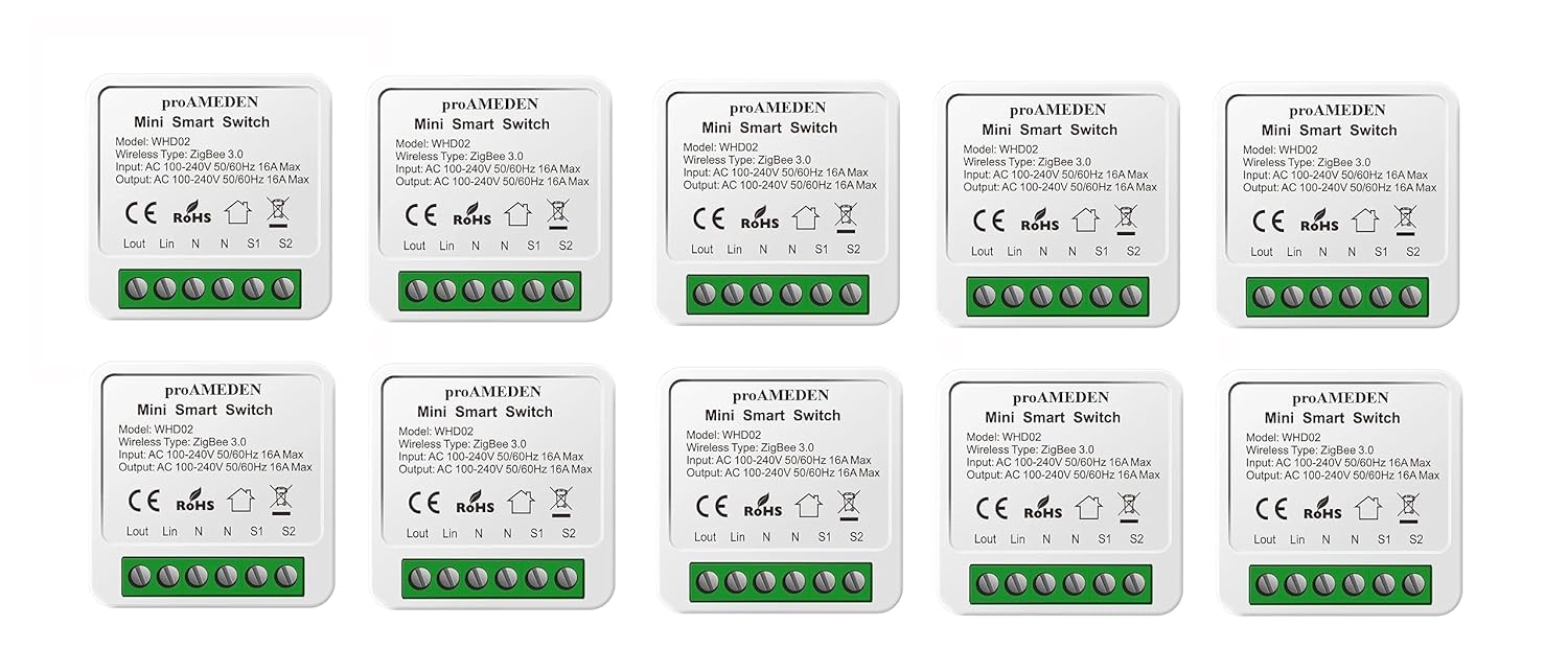 Proameden ZigBee 3.0 Smart Switch Mini 16A (10 pezzi) - immagine 1