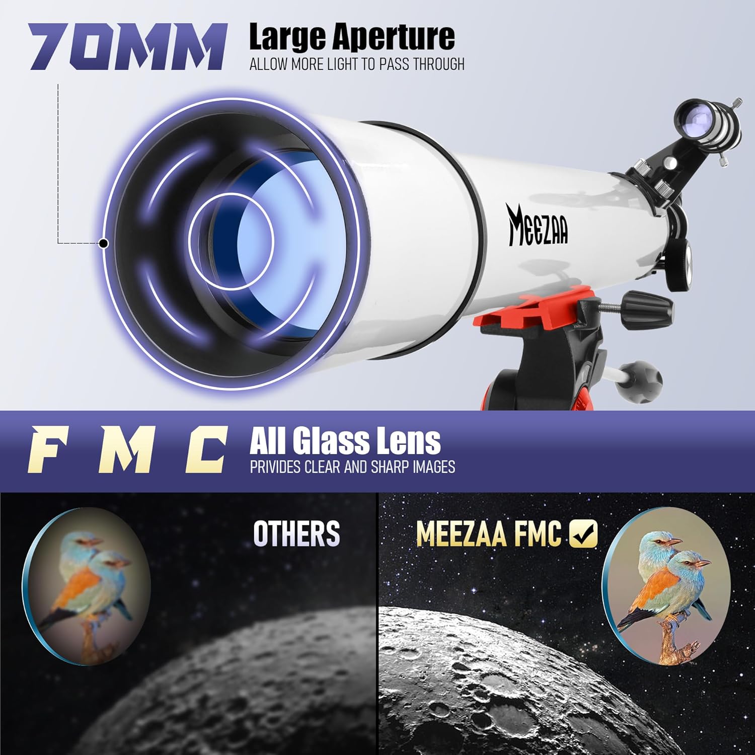Meezaa Telescopio Astronomico 70/700mm AZ Rifrattore - immagine 2