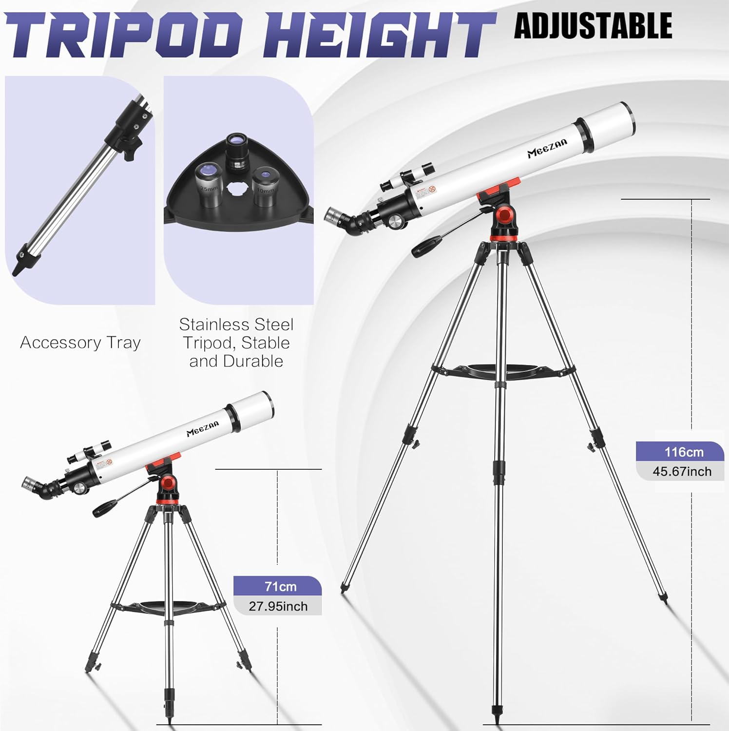 Meezaa Telescopio Astronomico 70/700mm AZ Rifrattore - immagine 5