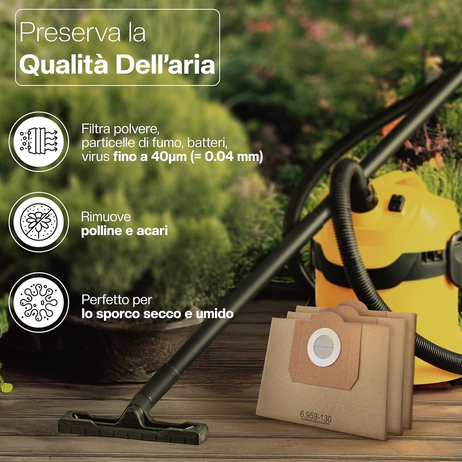 10 Sacchetti per Aspirapolvere Kärcher WD3 - immagine 3