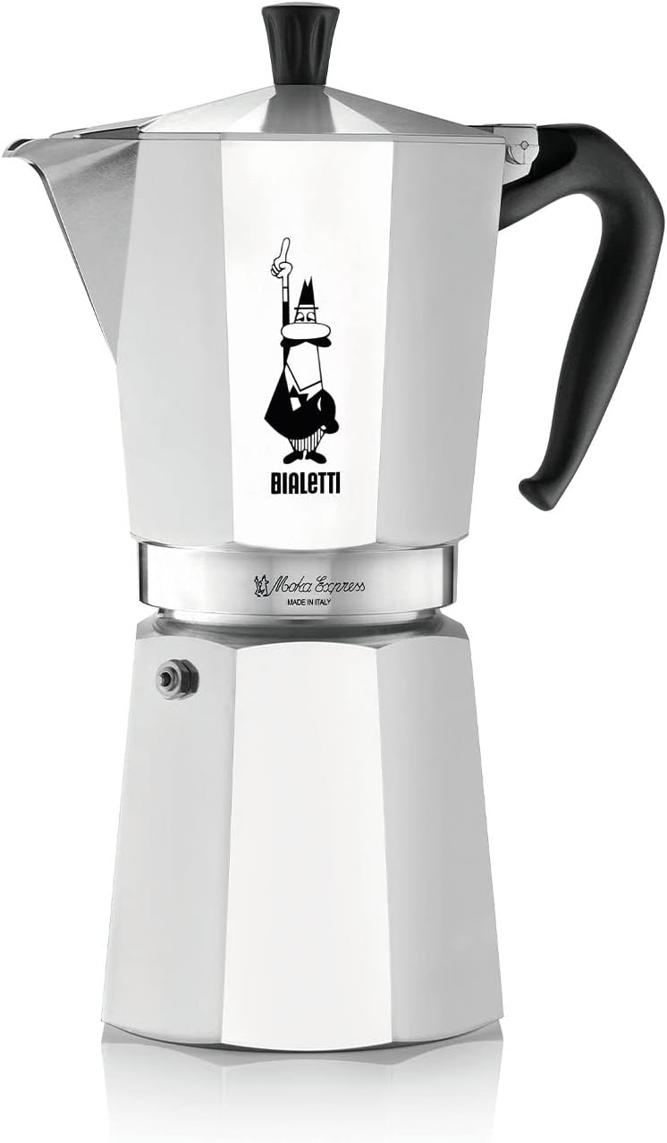 Bialetti Caffettiera Moka Express 18 Tazze, Alluminio