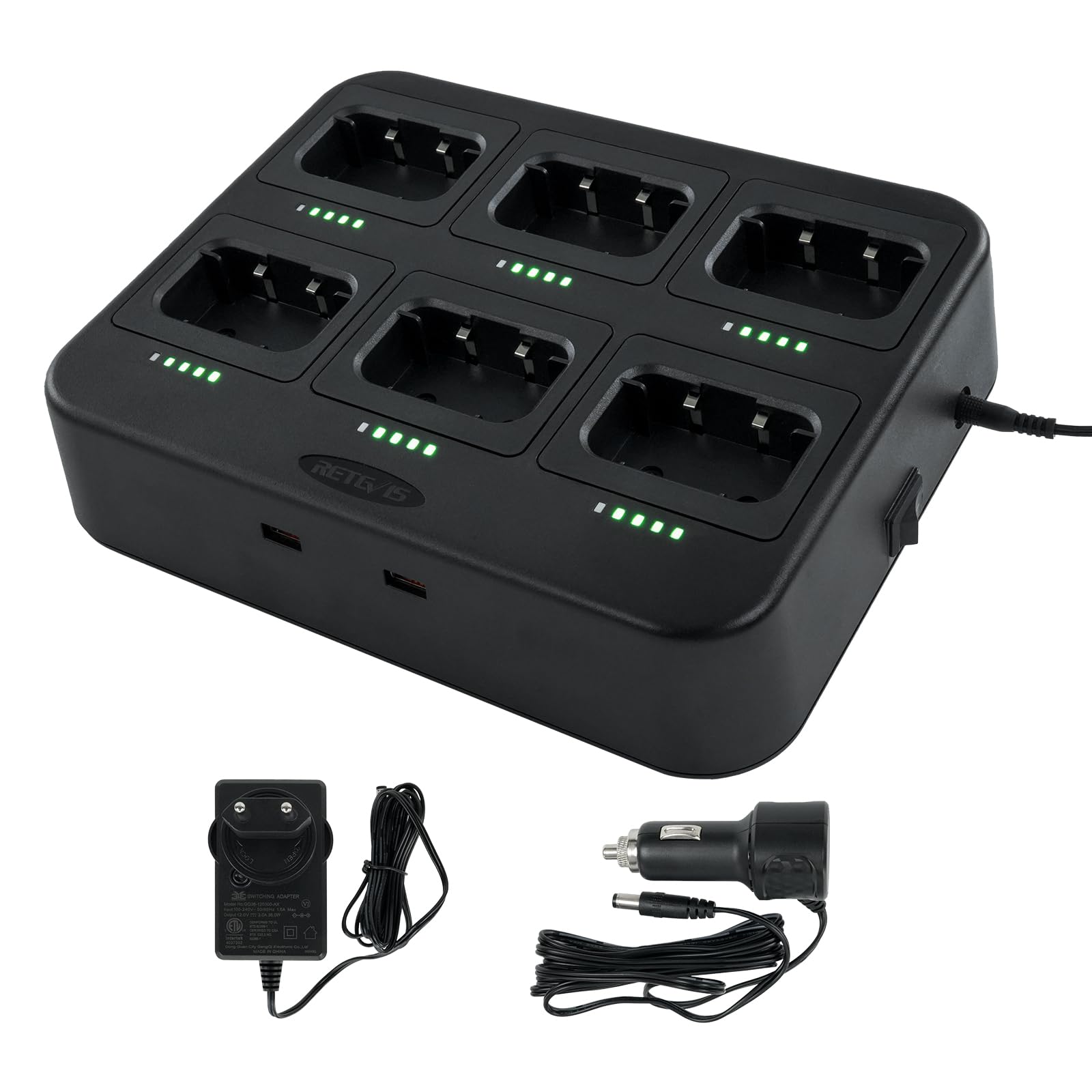 Retevis RT617/RB629 - Caricatore a 6 vie per Walkie Talkie