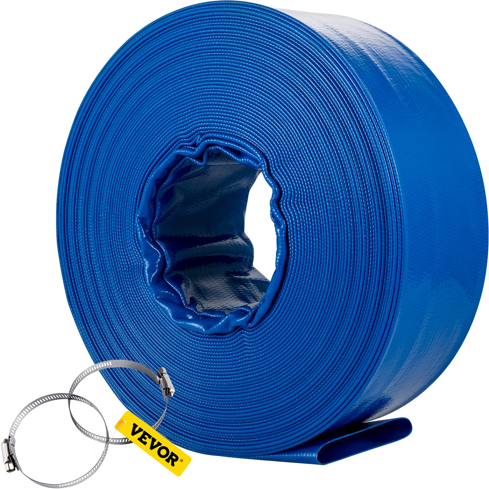 Vevor Tubo di Scarico Piatto in PVC 4" x 105", Blu
