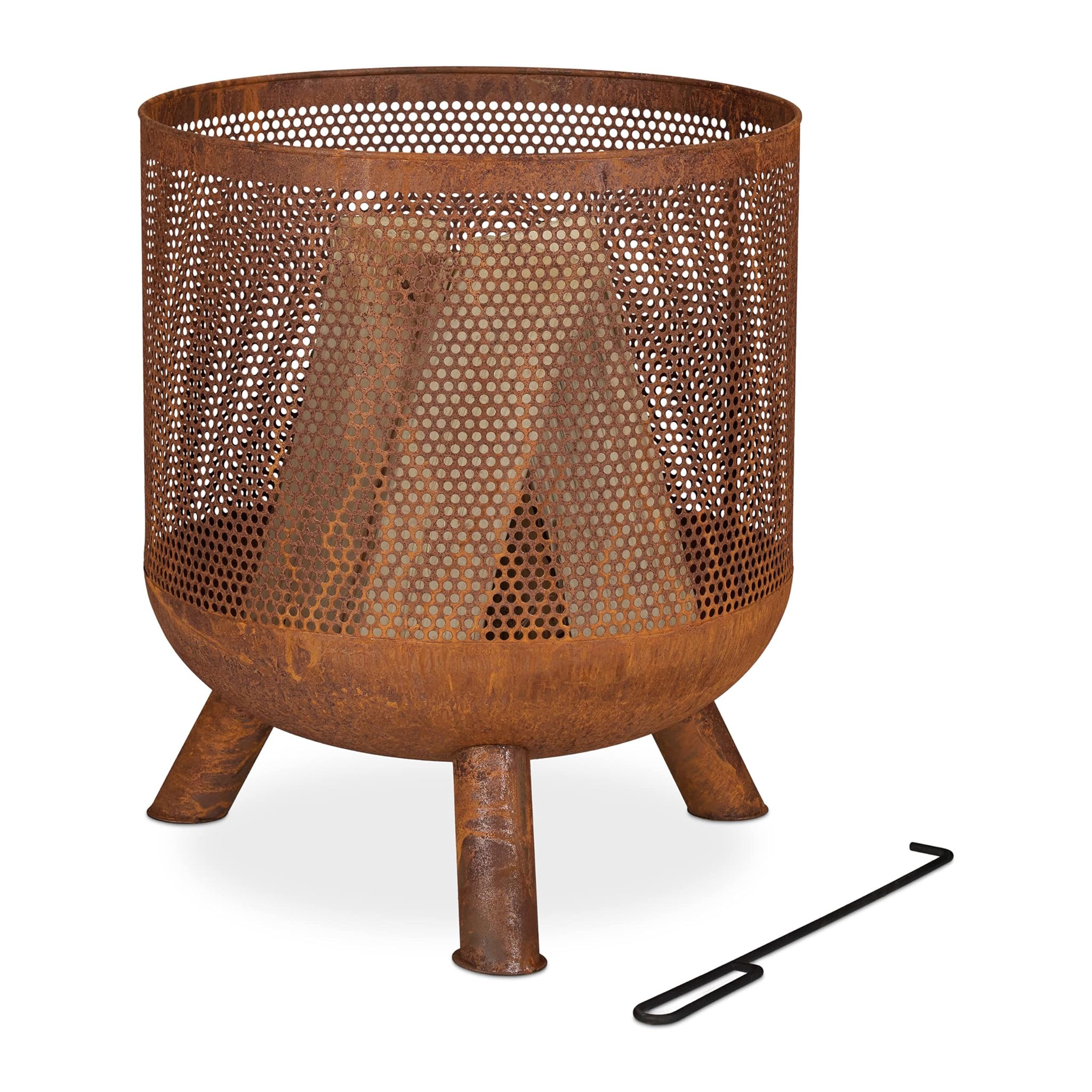 Relaxdays Braciere da Esterno Stile Ruggine, Marrone