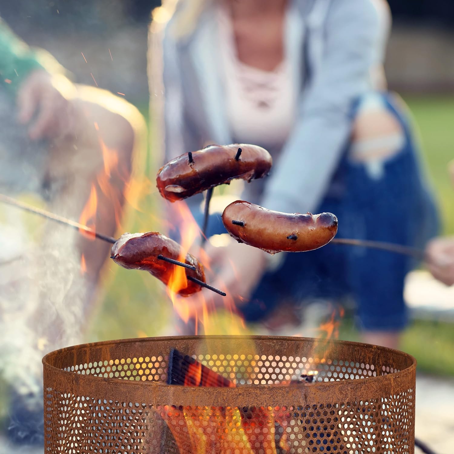 Relaxdays Braciere da Esterno Stile Ruggine, Marrone - immagine 3