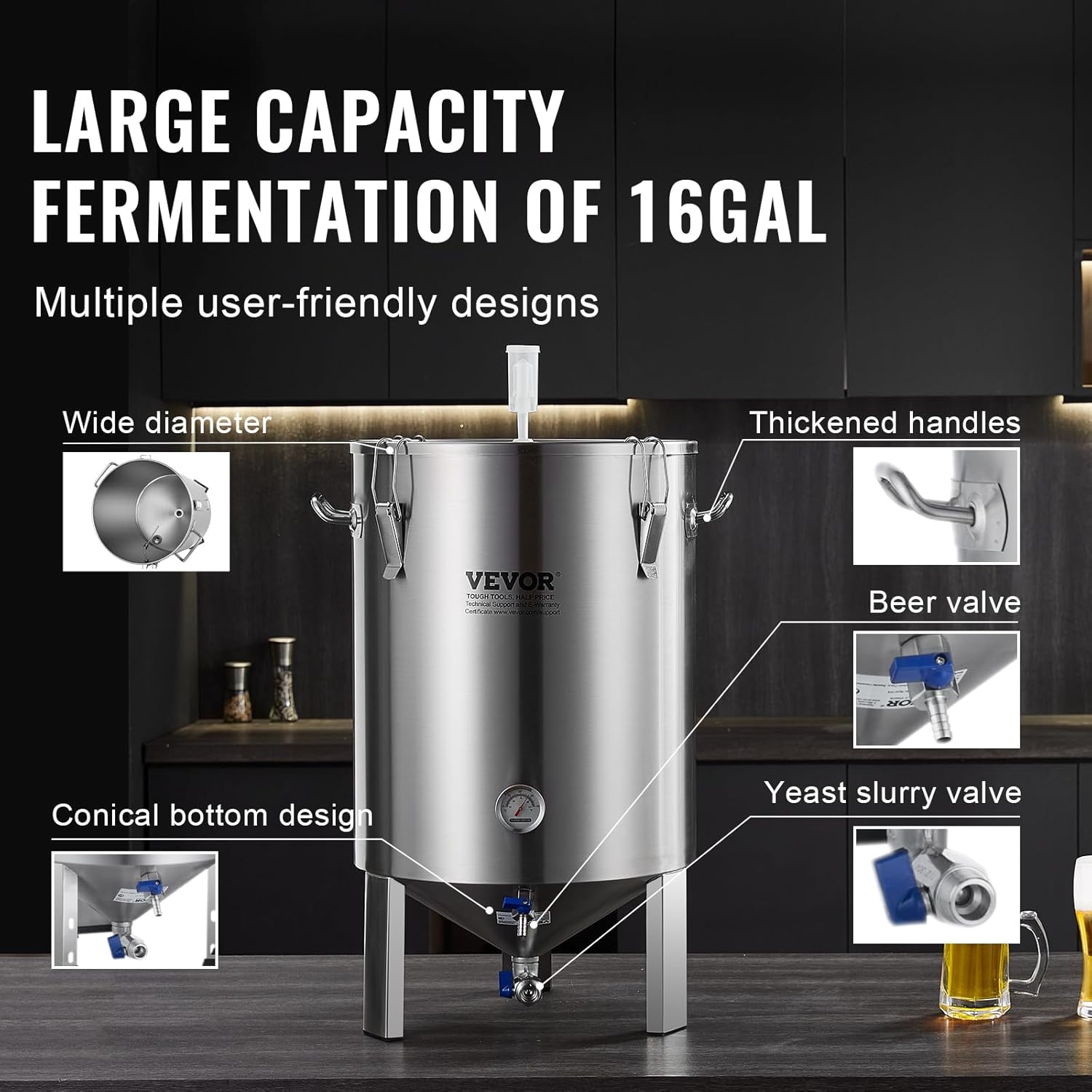 VEVOR Sistema per Produzione di Birra 60L - immagine 6