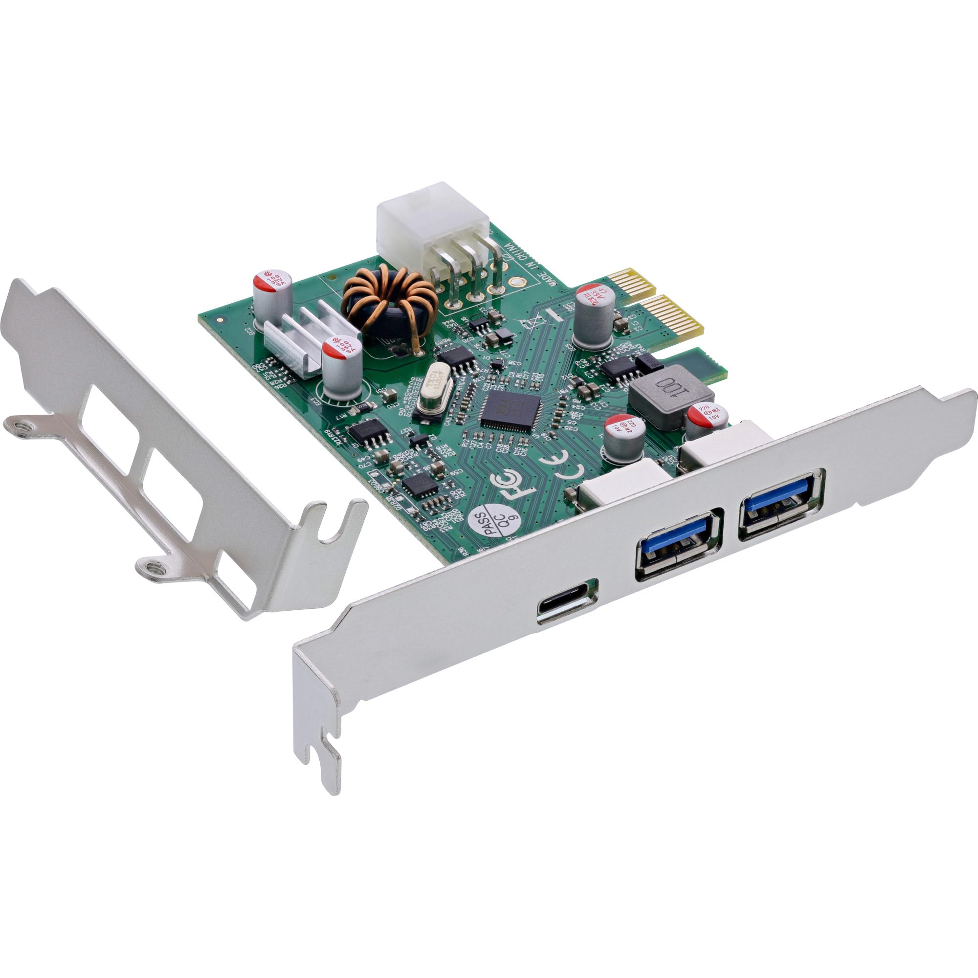 InLine Scheda PCIe con 1x USB-C PD3.0 e 2x USB-A