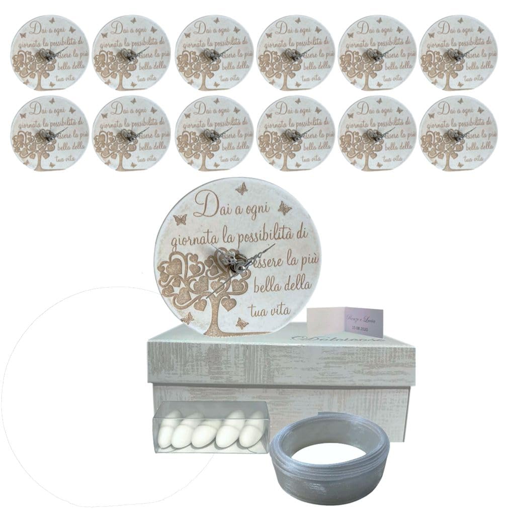 Regalami.shop Set 12 Bomboniere in Pietra con Scatola