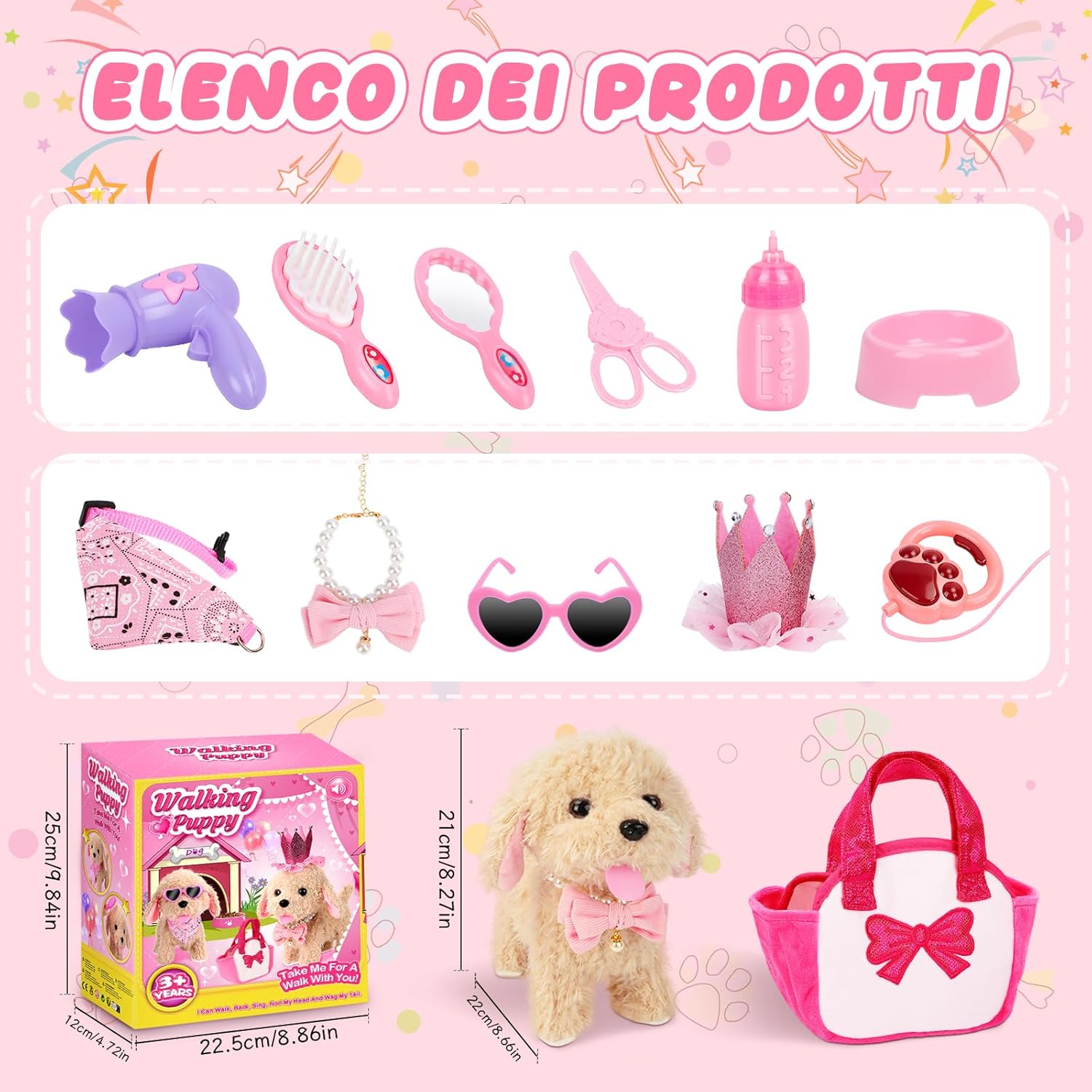 BuntWunder Cagnolino Interattivo che Abbaia e Cammina - immagine 2