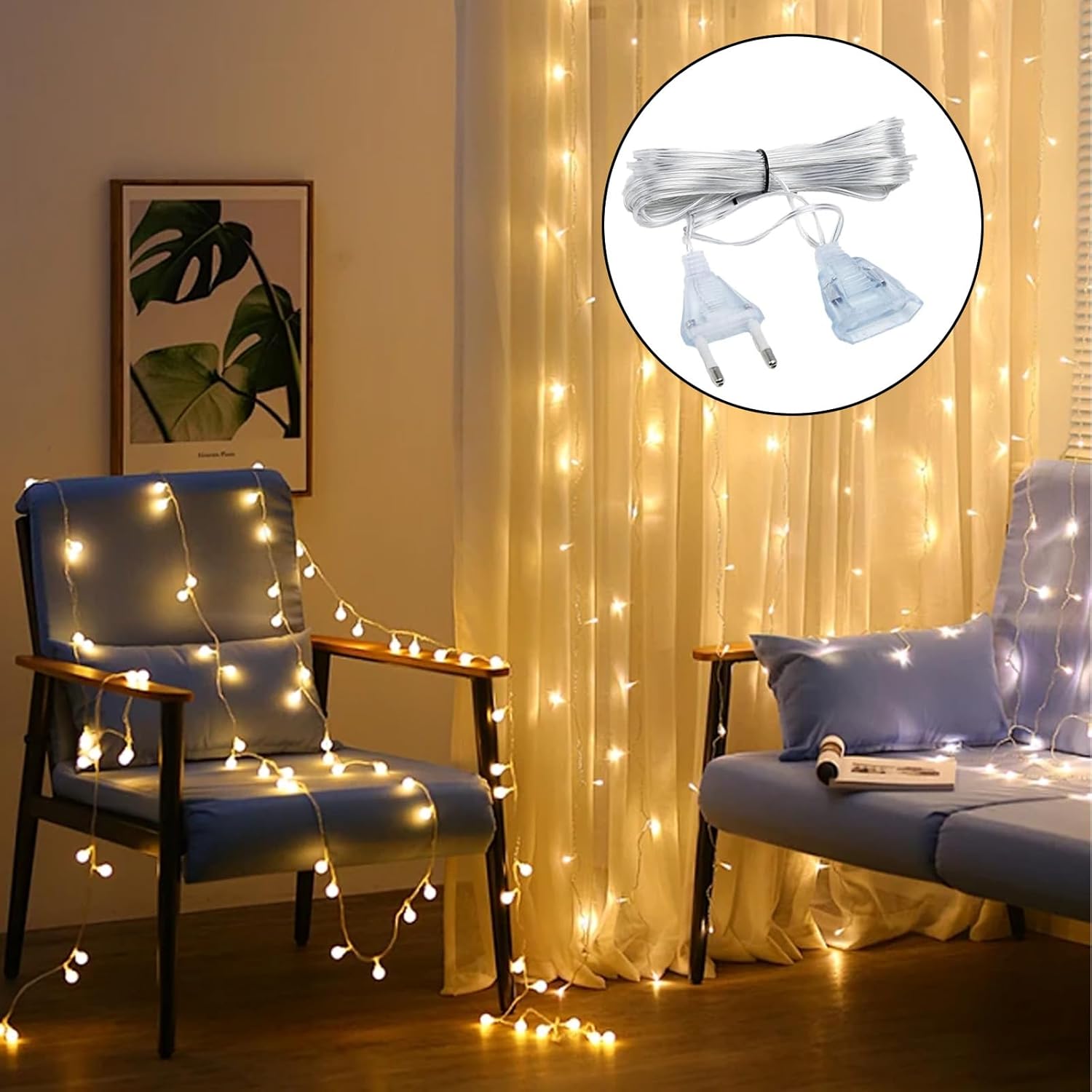 Cavo di Prolunga Trasparente Sottile 5m (2 Pezzi) - immagine 3