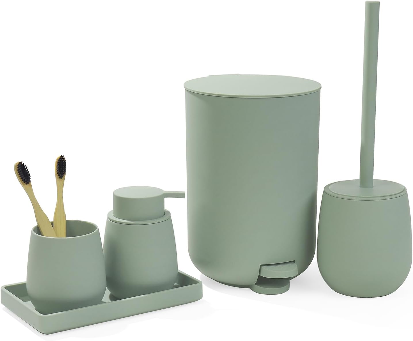Ajeungain Set Accessori Bagno Completo, Verde - immagine 1