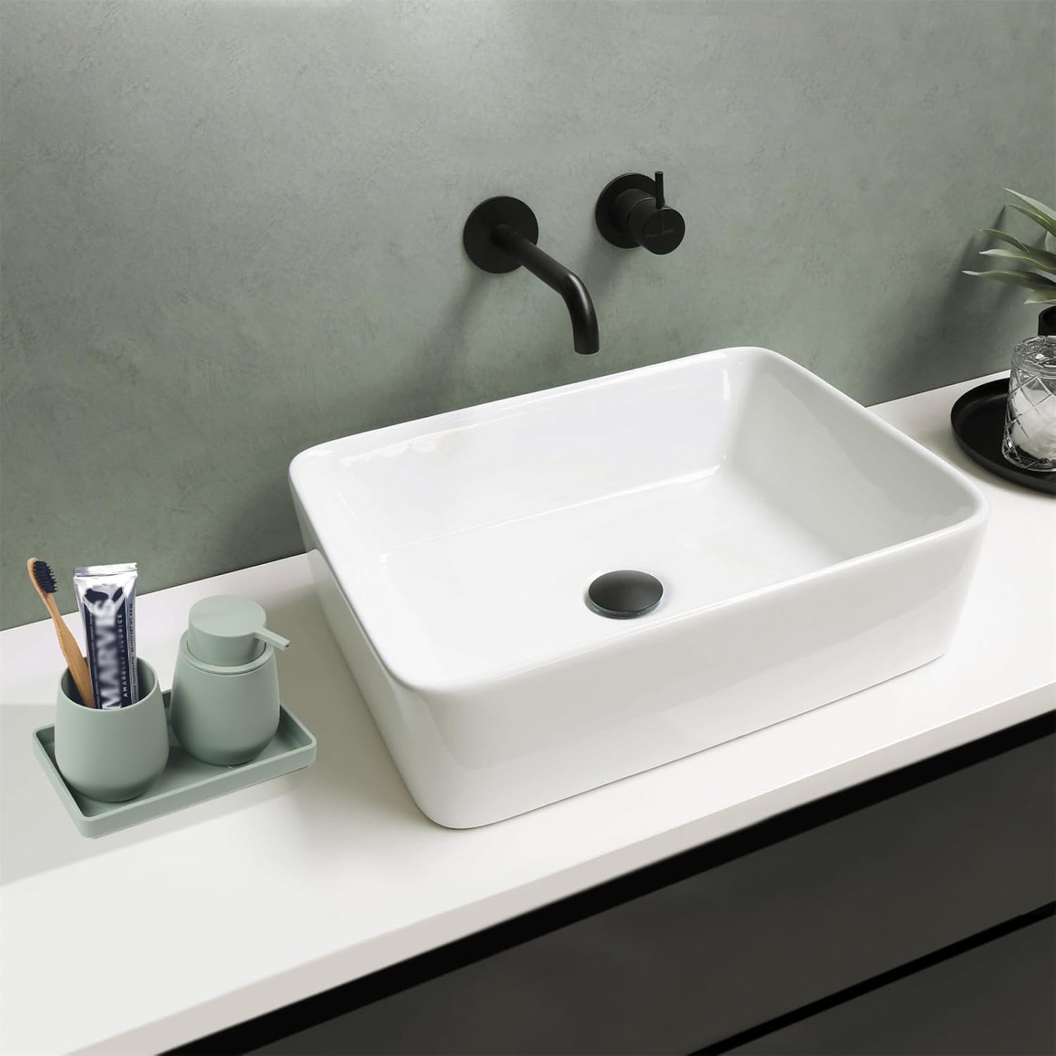 Ajeungain Set Accessori Bagno Completo, Verde - immagine 6