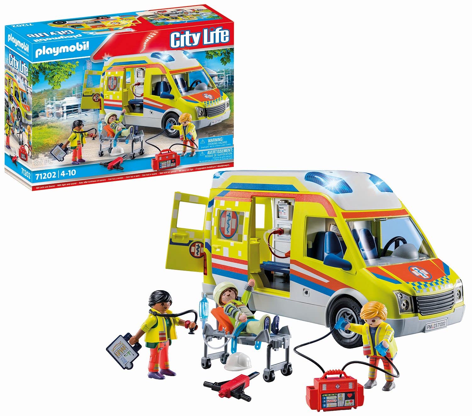 PLAYMOBIL City Life 71202 Ambulanza, con luci e Suoni, Giocattolo dai 4 Anni