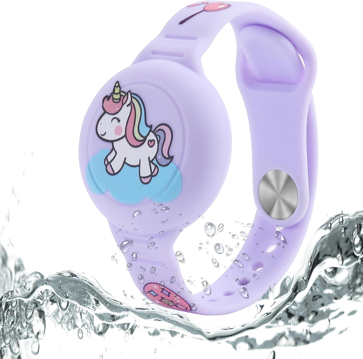 Dingfeiyu Braccialetto per Apple AirTag, Cavallo Viola - immagine 1