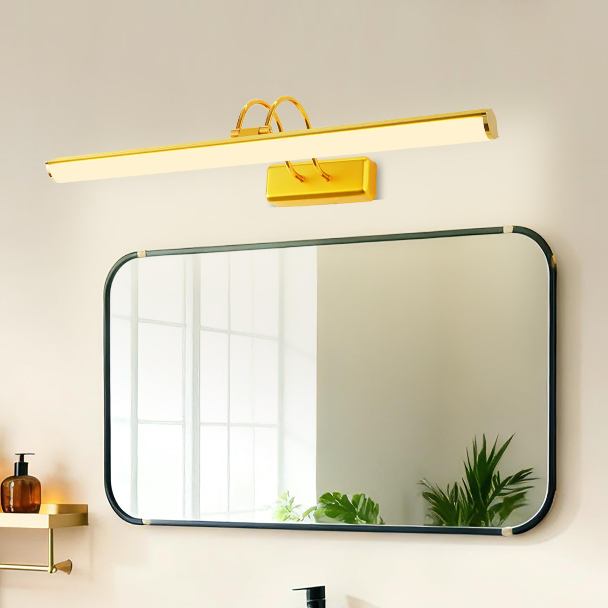 Lampada a Specchio LED Bagno 57cm, Oro