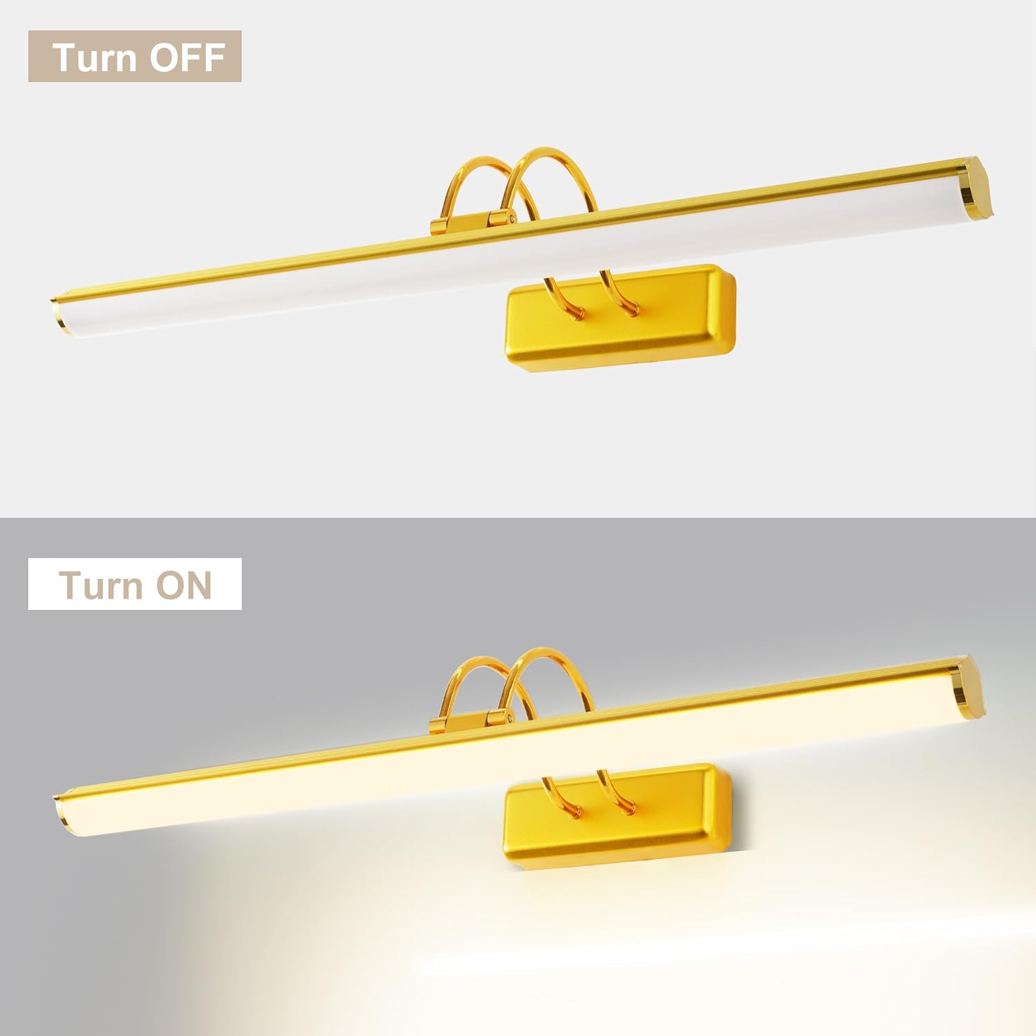Lampada a Specchio LED Bagno 57cm, Oro - immagine 5