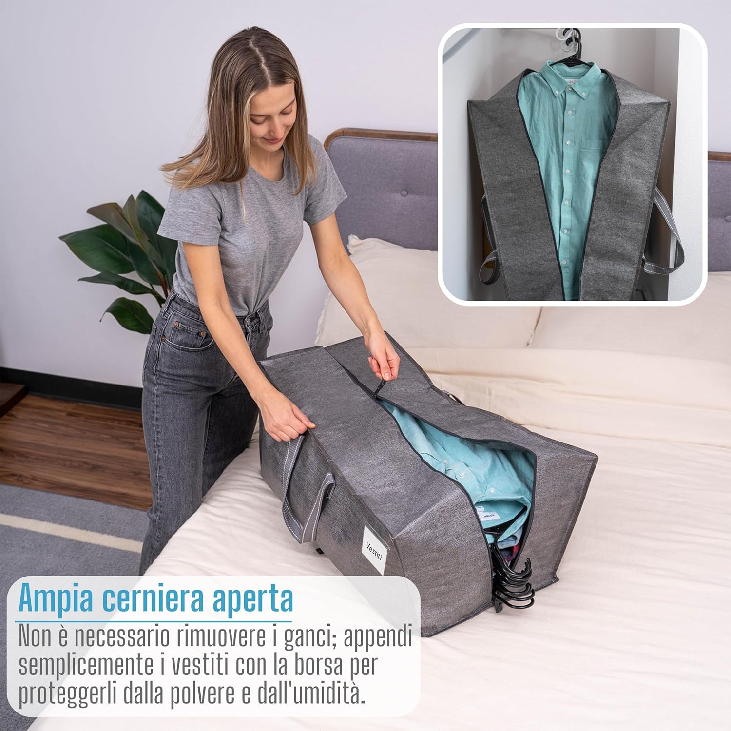 Veno Set 6 Borse da Trasloco Extra Large, Grigio - immagine 2