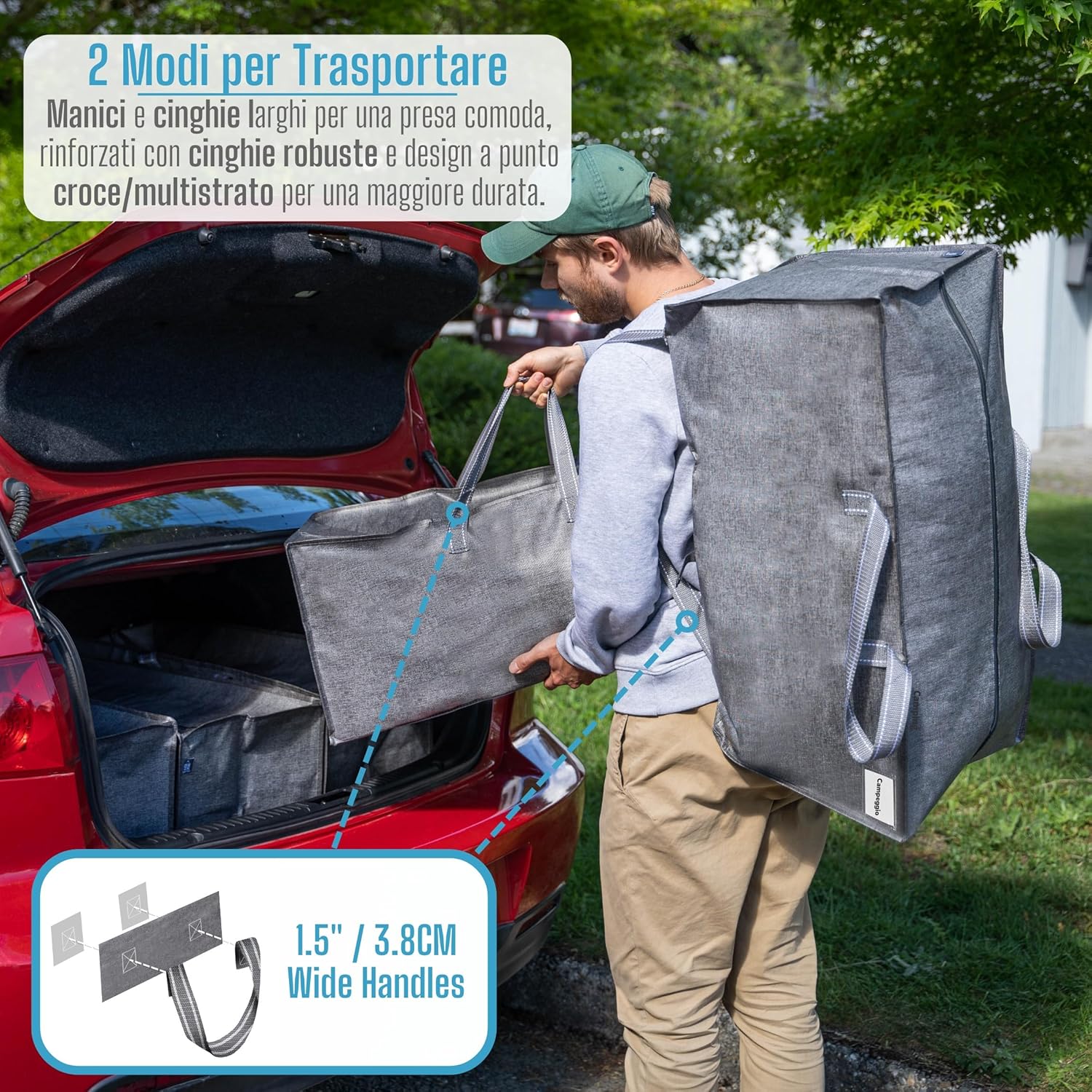 Veno Set 6 Borse da Trasloco Extra Large, Grigio - immagine 3