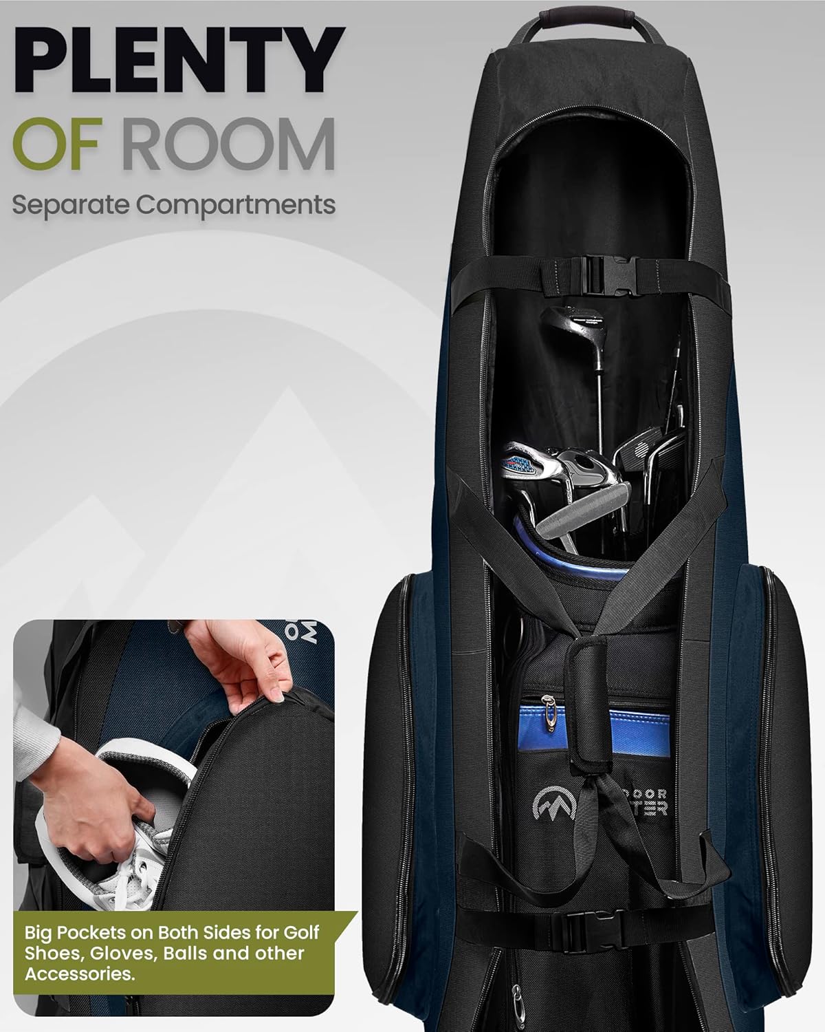 Outdoormaster Borsa da Viaggio Imbottita da Golf con Ruote - immagine 3