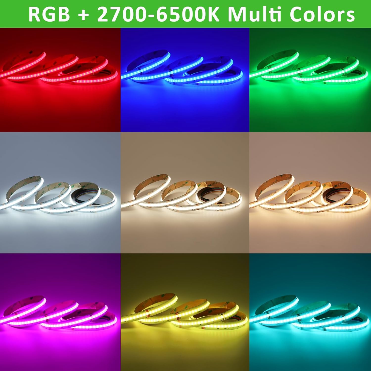 Joylit RGBCCT Striscia LED COB 24V 5M - immagine 3