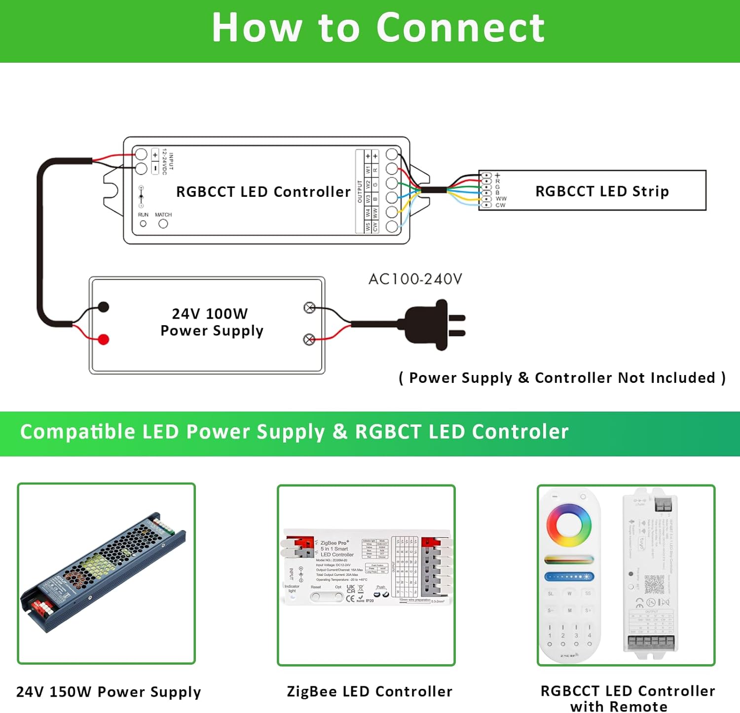 Joylit RGBCCT Striscia LED COB 24V 5M - immagine 7