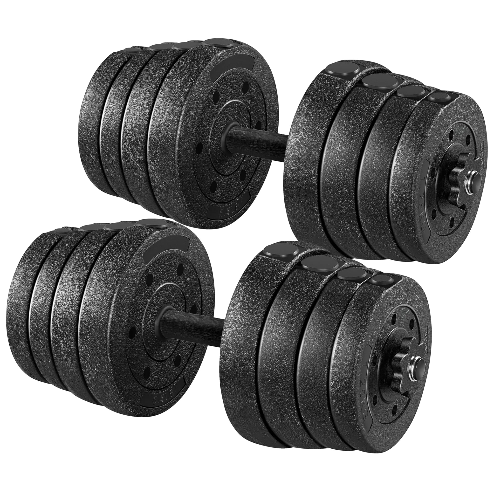 Yaheetech Set 2 Manubri Palestra Casa Regolabili, Nero