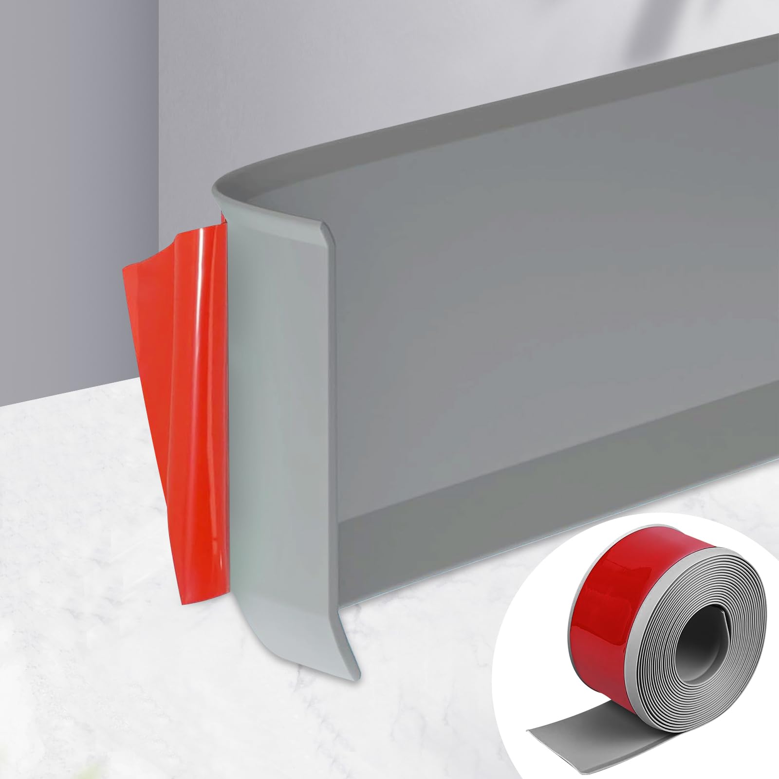 Battiscopa in PVC Grigio 10 cm x 10 metri Adesivo