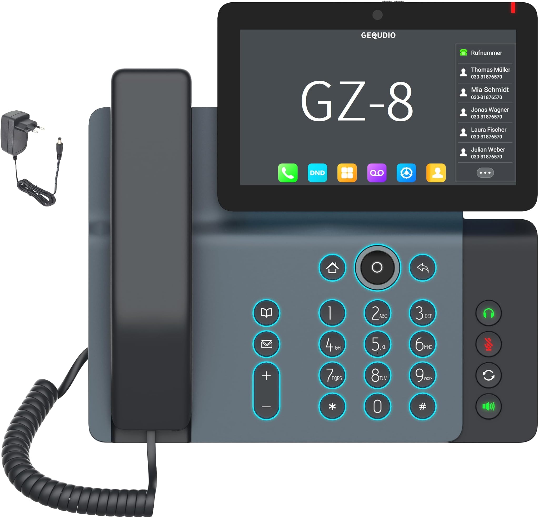 Gequdio Telefono IP GZ-8 con Alimentatore di Rete