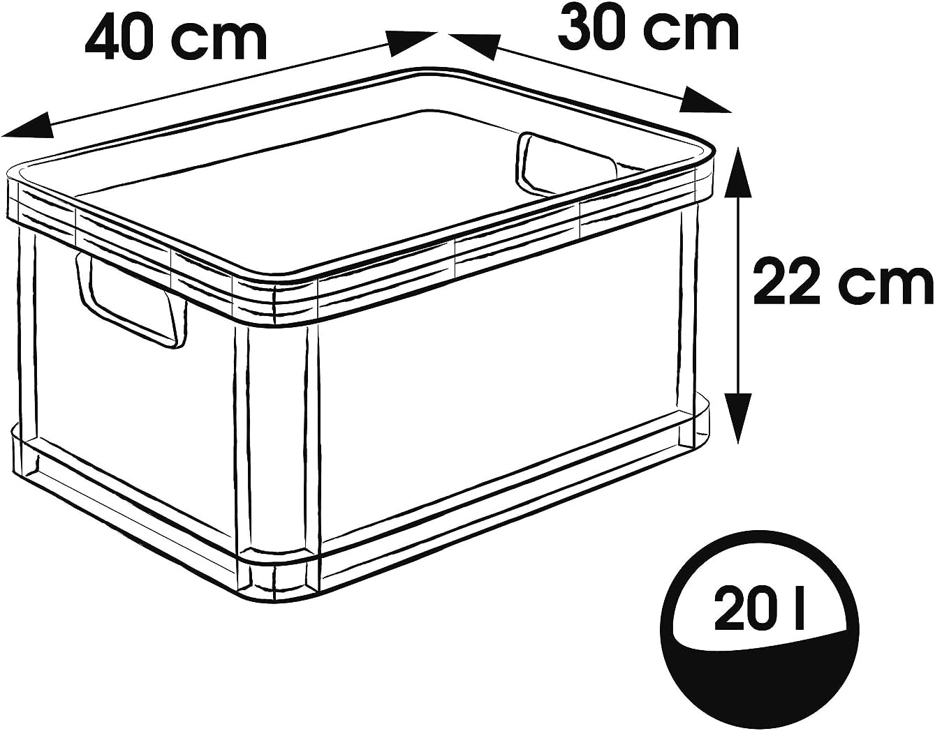 Keeeper Cassetta da Trasporto Robusta 20L, Grigio Grafite - immagine 2