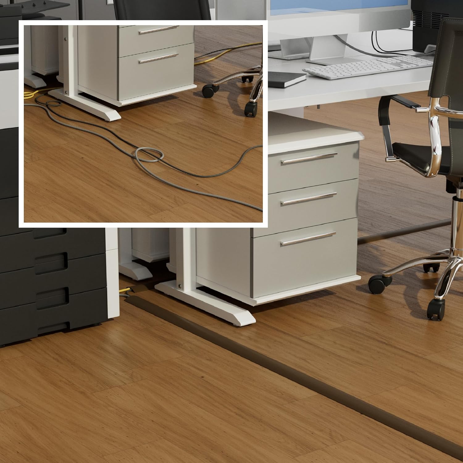 D-line Canalina Pavimento Passacavi Calpestabile 9m, Marrone - immagine 4