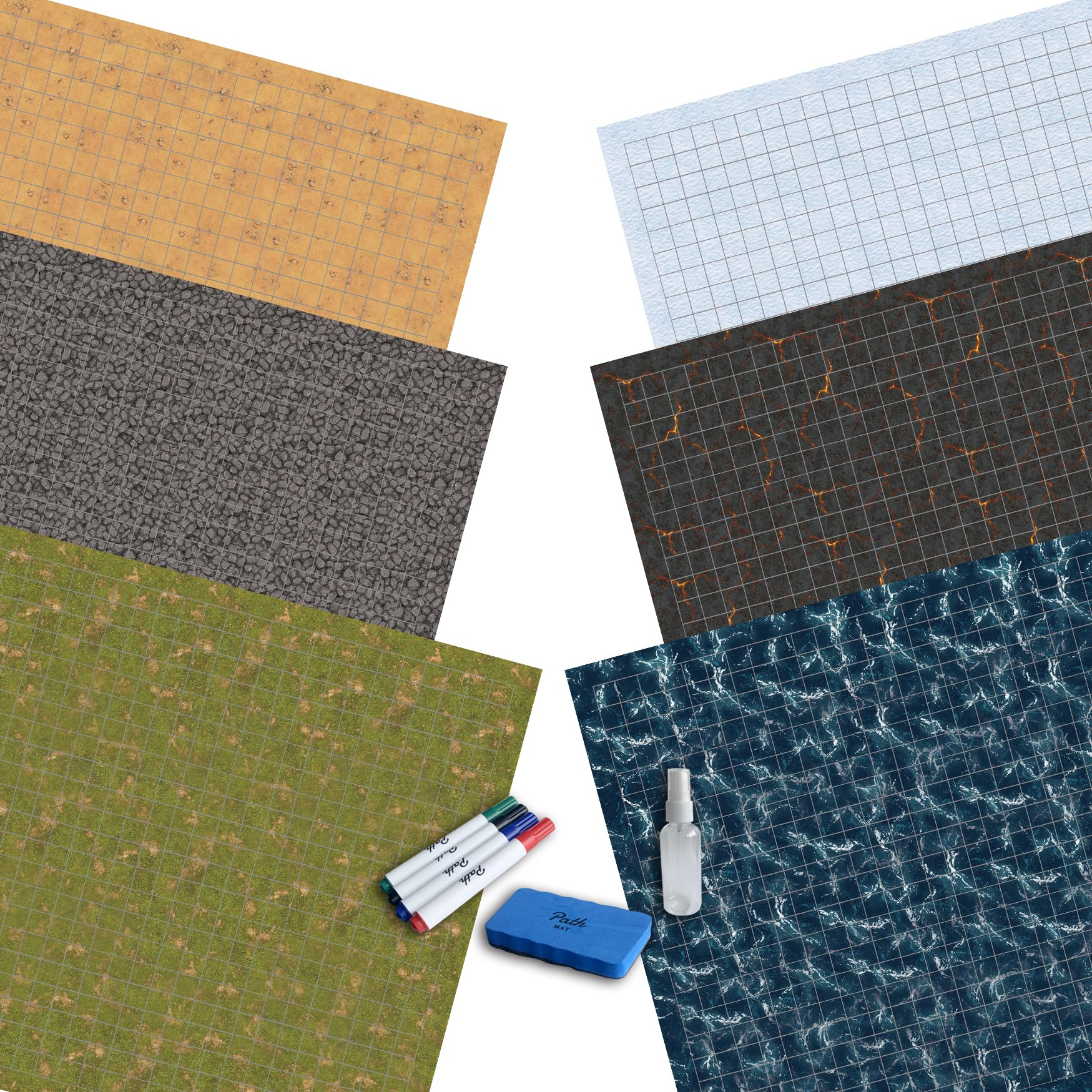 Path Gaming Tappetino da Gioco con Griglia di Battaglia