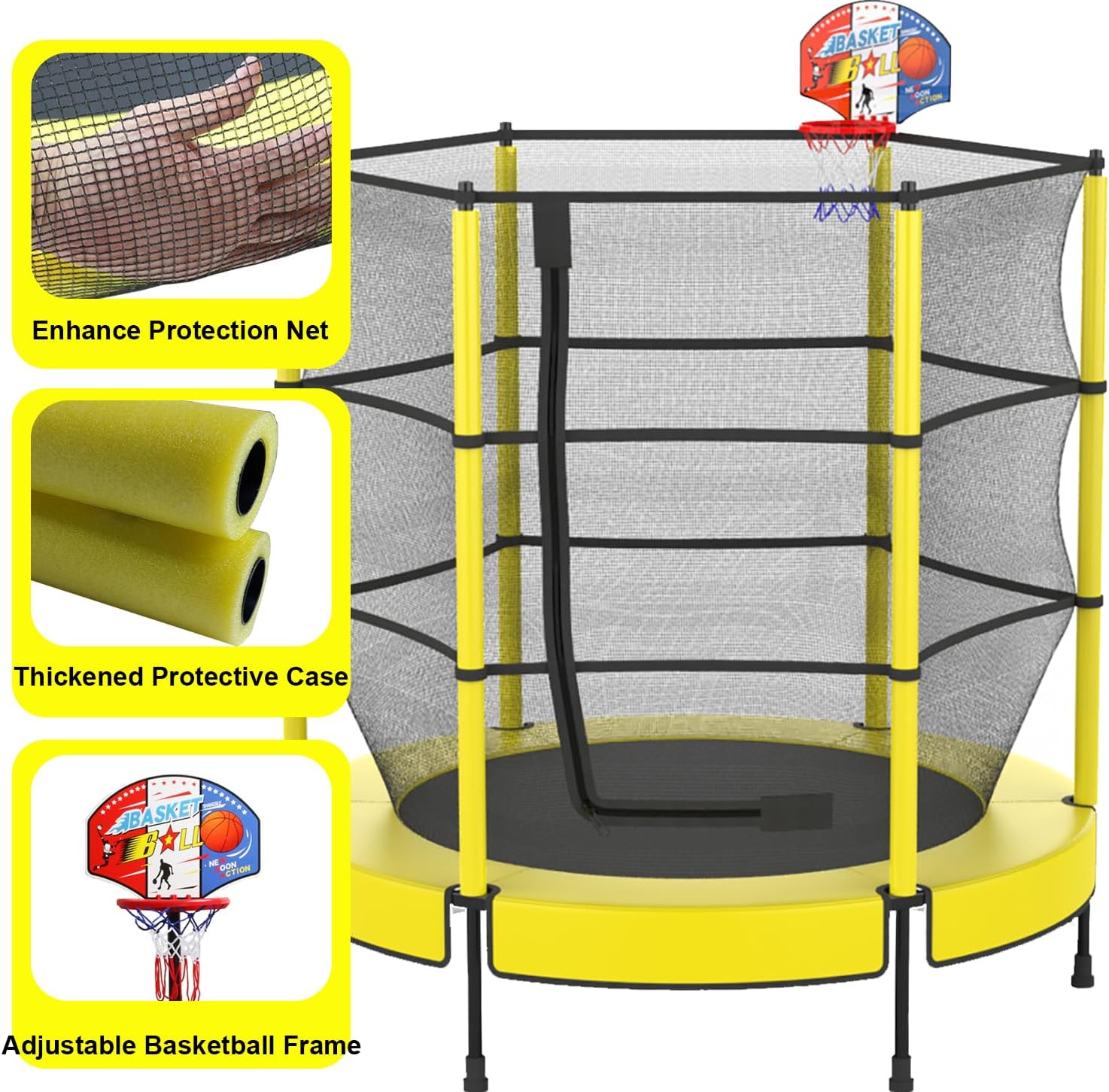 Pilin Trampolino Per Bambini con Cesto Ø145cm - immagine 4