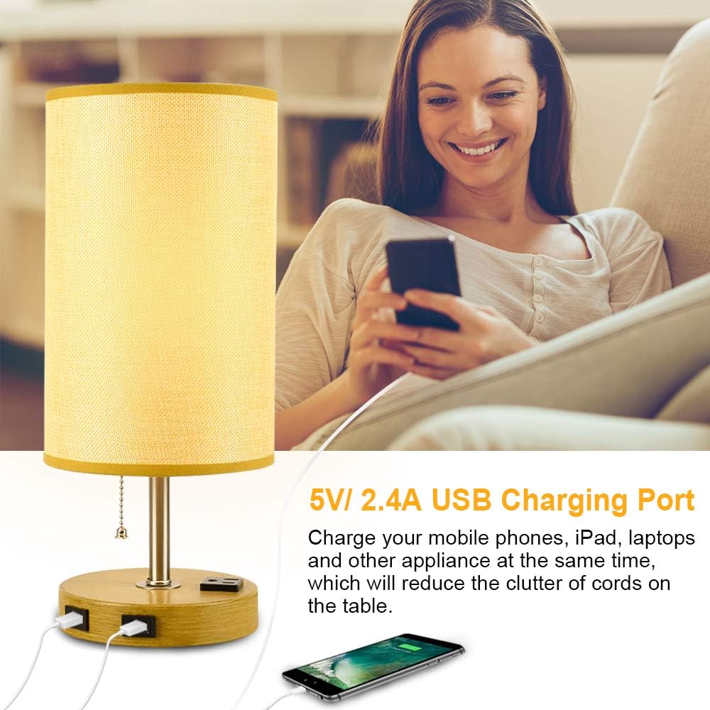 Depuley - 2 Lampade da Comodino con 2 Porte USB - immagine 2