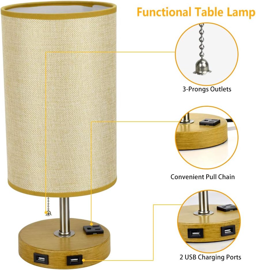 Depuley - 2 Lampade da Comodino con 2 Porte USB - immagine 5