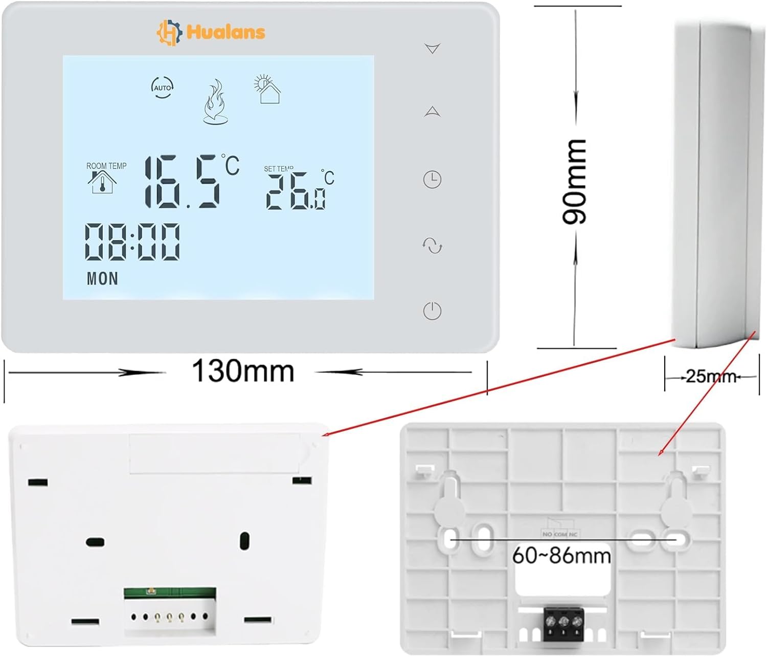 Termostato Ambiente Programmabile 2 Fili per Caldaia a Gas - immagine 2
