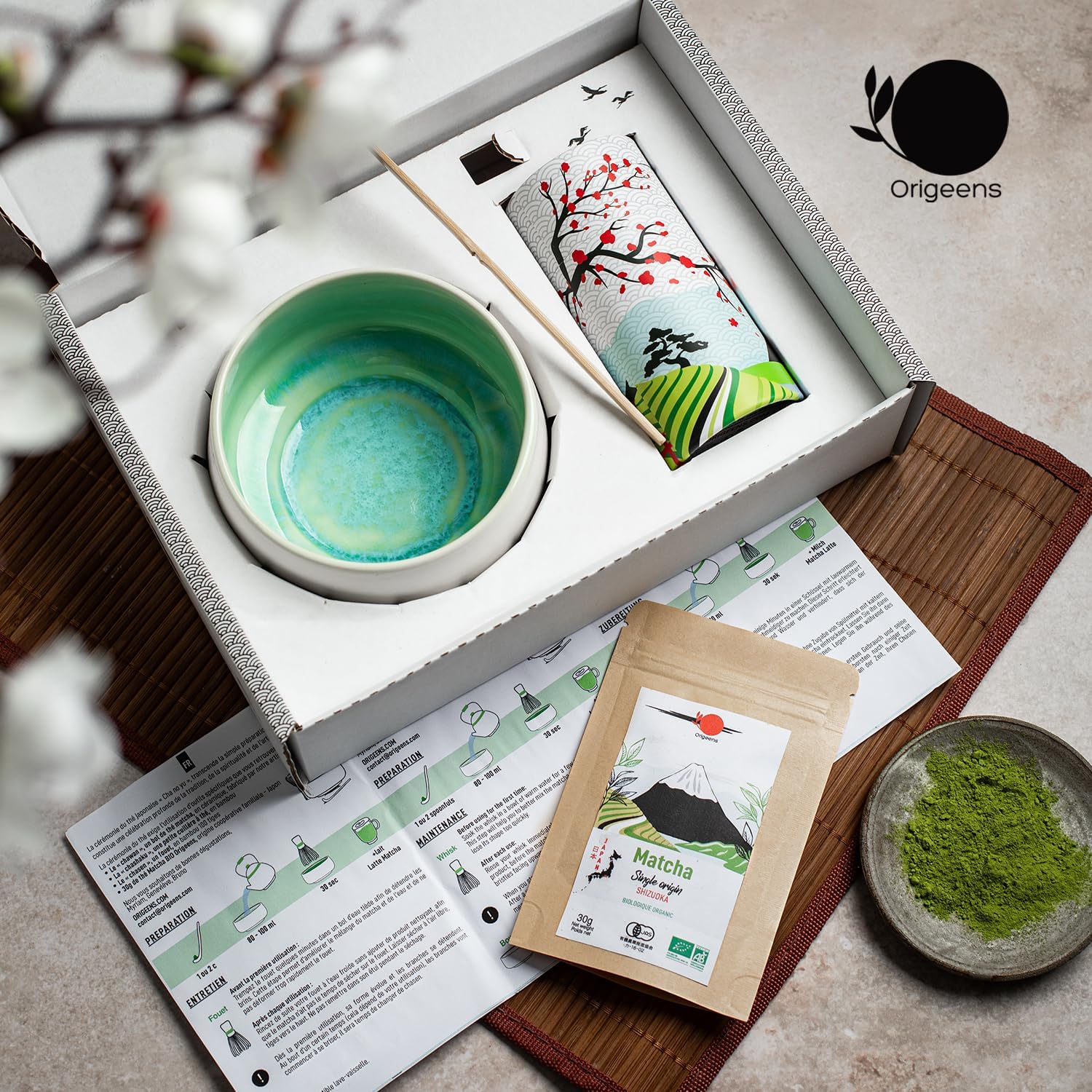 Origeens MATCHA KIT con Frusta e Tazza in Ceramica - immagine 4