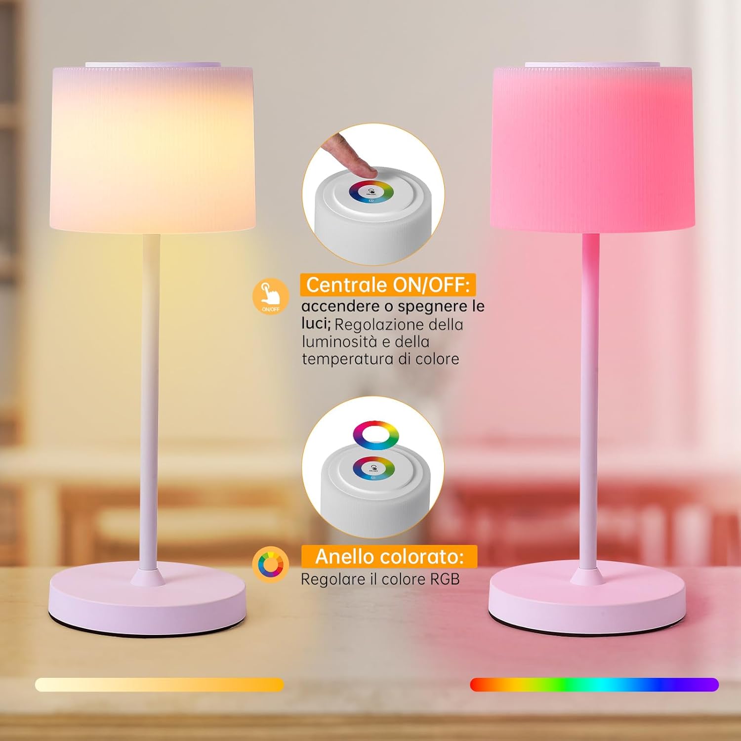 WOWDSGN Lampada da Tavolo Ricaricabile Wireless 4000mAh - immagine 2