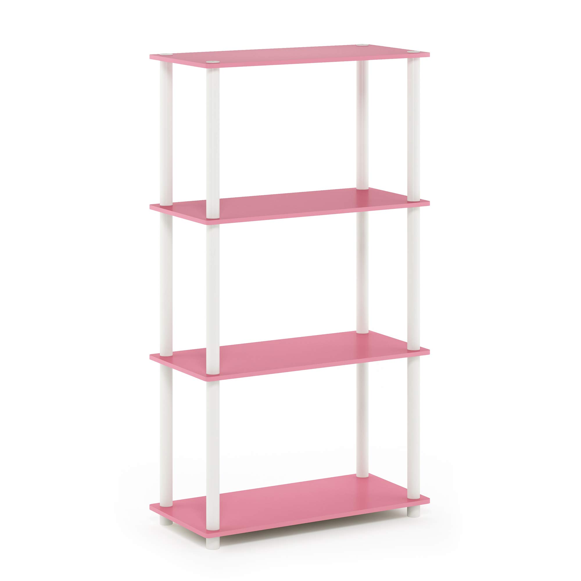 Furinno Turn-N-Tube, Scaffali senza Attrezzi, Rossa (Pink/White)