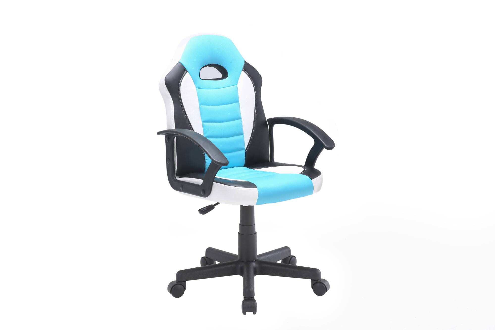 Dmora Hervey - Sedia da Gaming Ragazzo, Azzurro e Bianco
