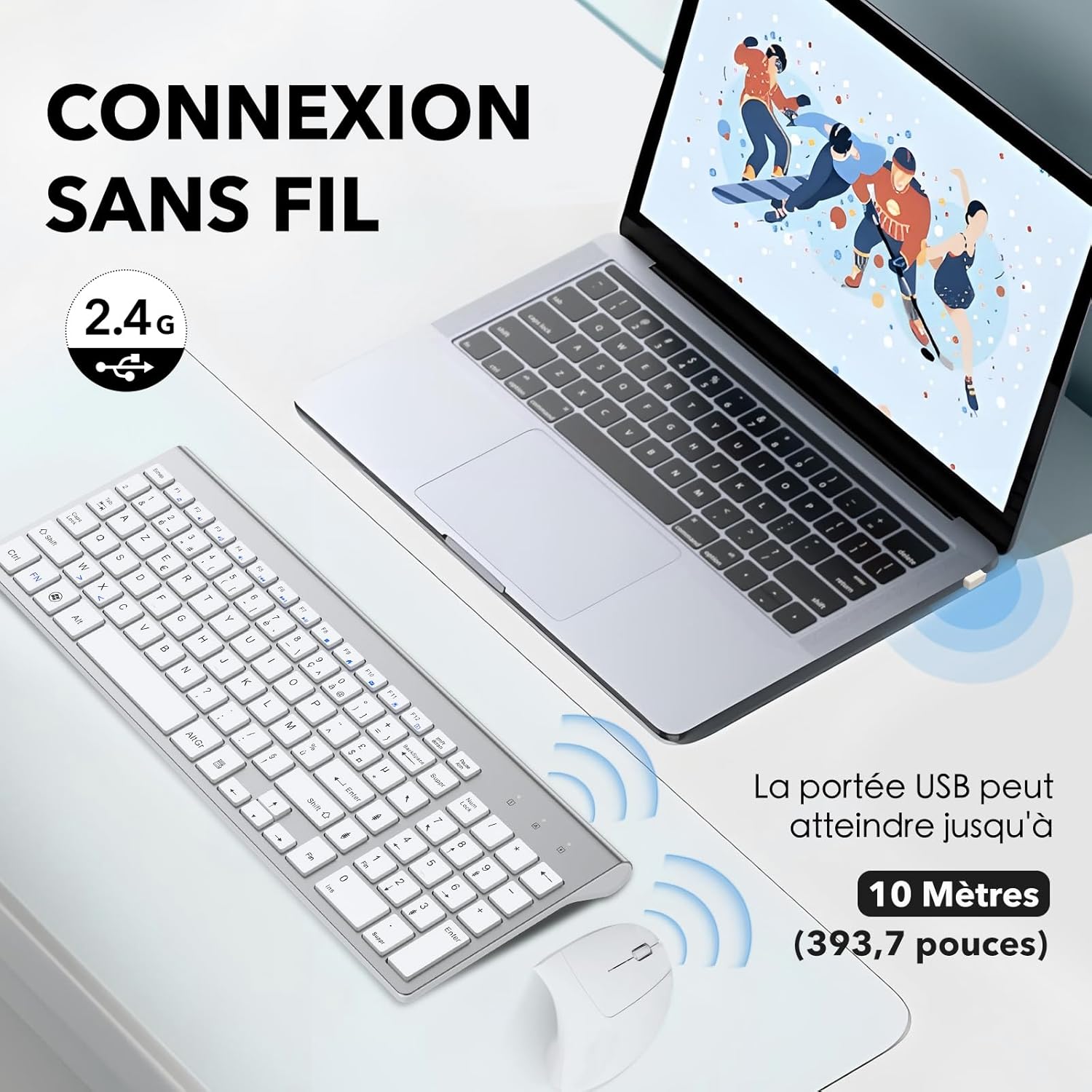 Combo Mouse e Tastiera Wireless Verticale Ergonomica - immagine 5