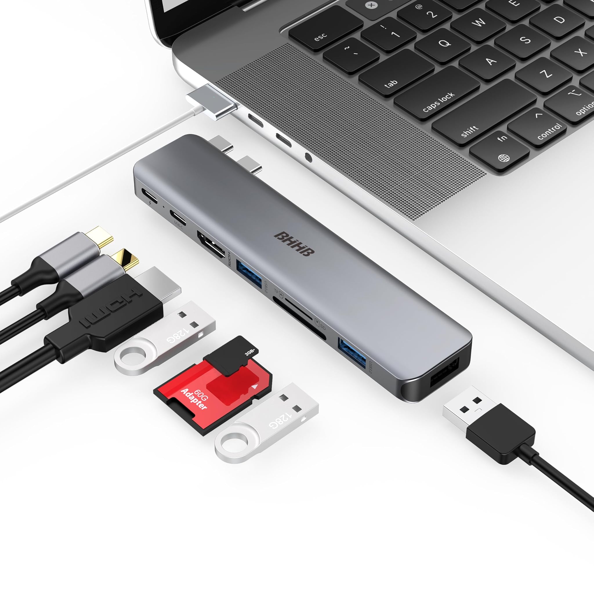 Bhhb Hub USB C 8-in-2 per MacBook Air Pro