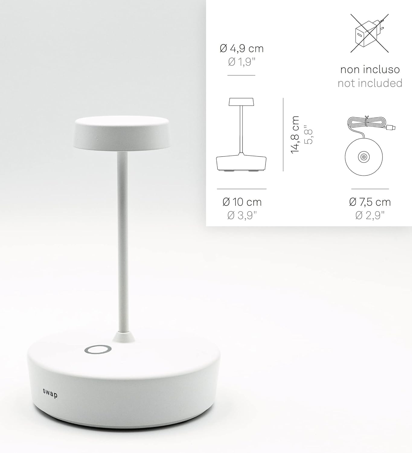 Zafferano Lampada Swap Mini - Ricaricabile Senza Fili - immagine 2