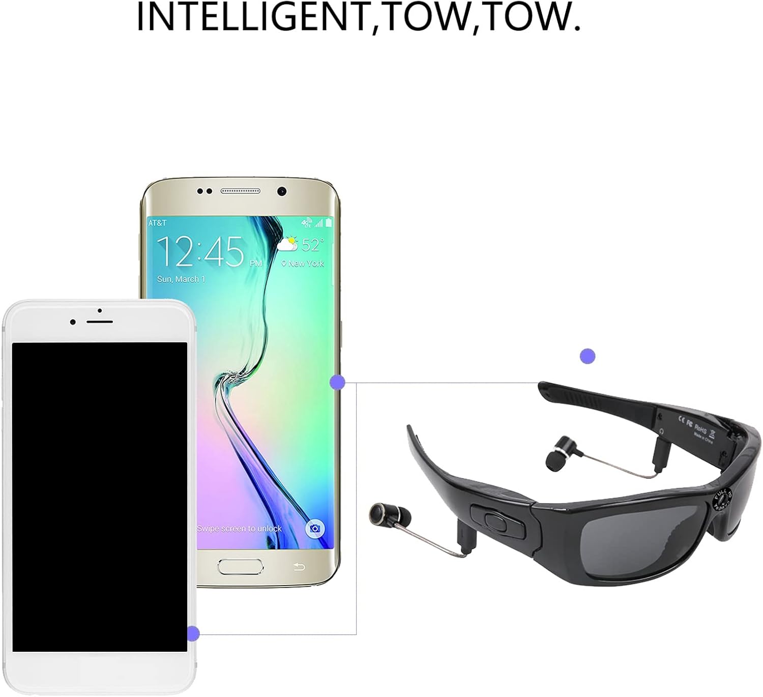 Occhiali da Sole Bluetooth con Videocamera HD 1080P - immagine 4